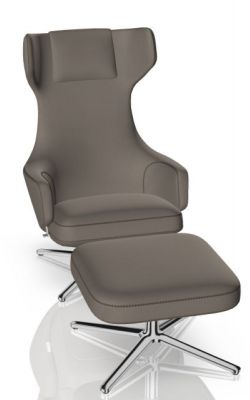 Grand Repos Sessel  + Ottoman Vitra Poliert  Cosy Fossil
